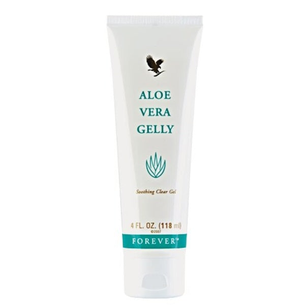 A tube of Forever Aloe Vera Gelly soothing clear gel, 4 fl. oz.